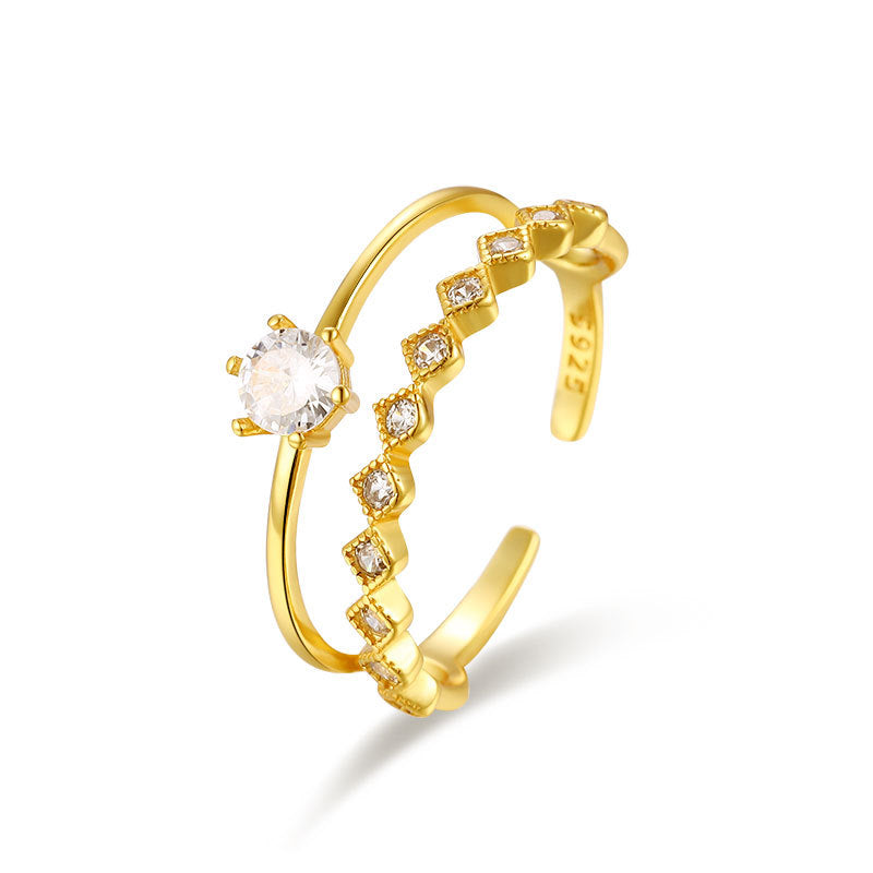 Dewdrop Aura Ring18K gold plated Sillver