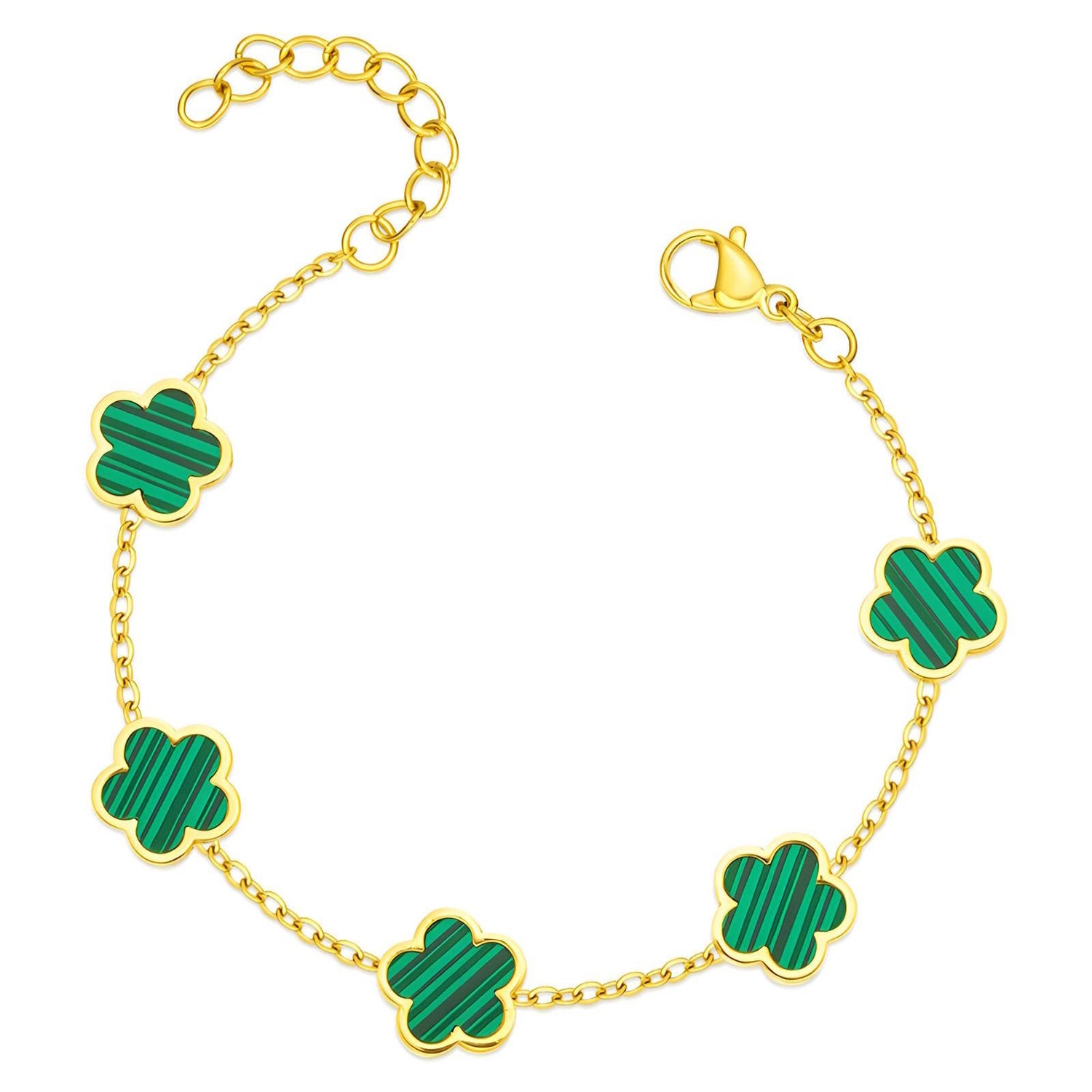 18K gold plated Stainless steel  Flowers bracelet