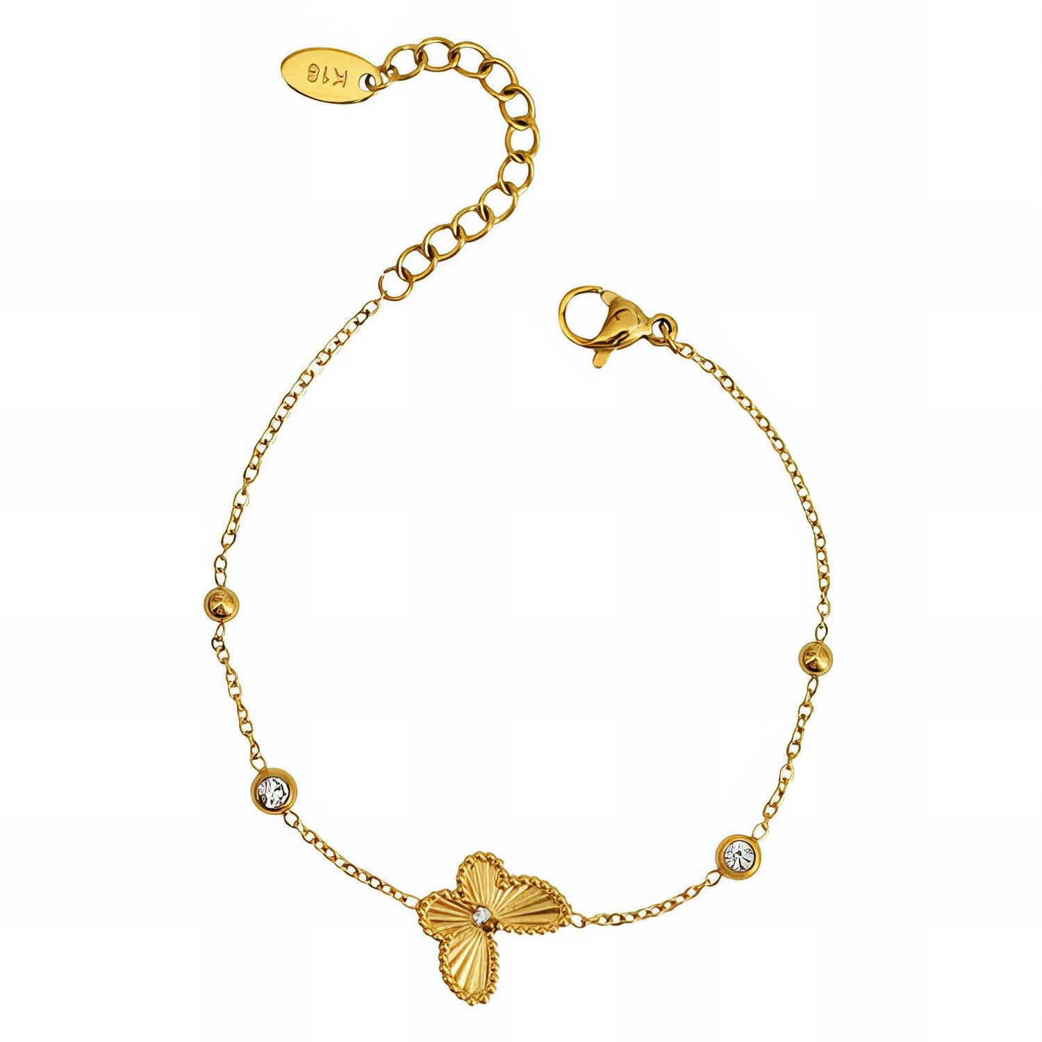 18K gold plated Stainless steel  butterfly bracelet